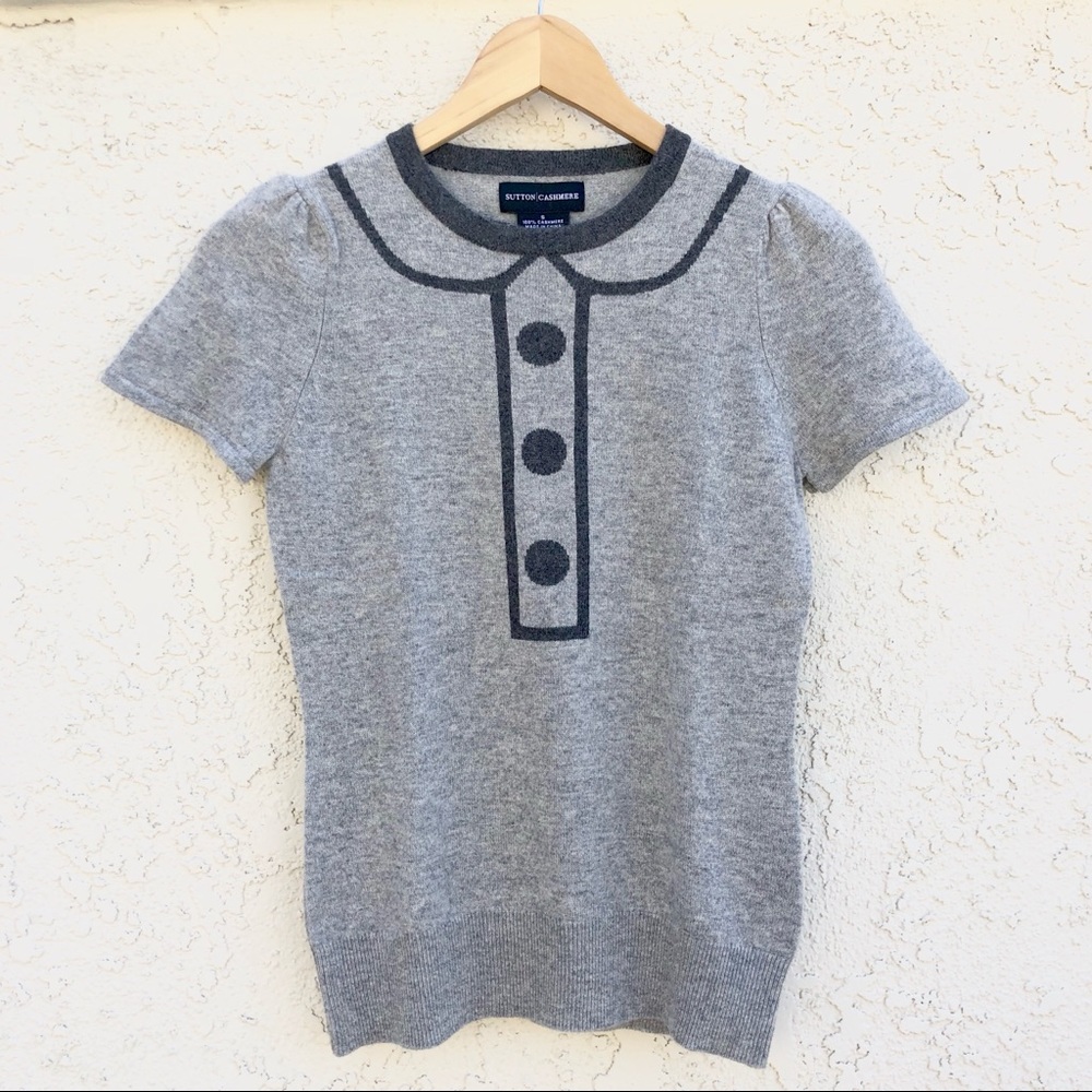 SUTTON CASHMERE Knit Sweater Tee NWOT